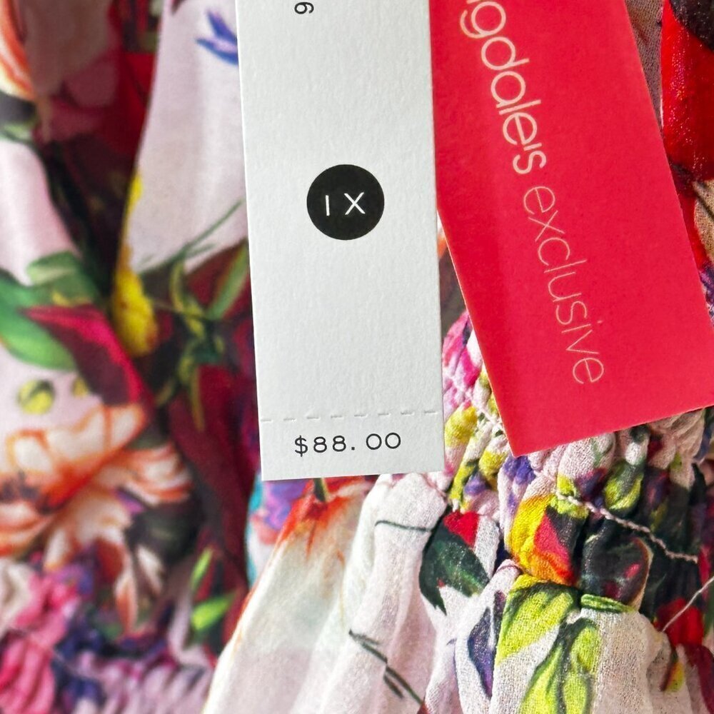 AQUA Mary Katrantzou Floral Off The Shoulder Smocked Top 1X NWT - Picture 4 of 10